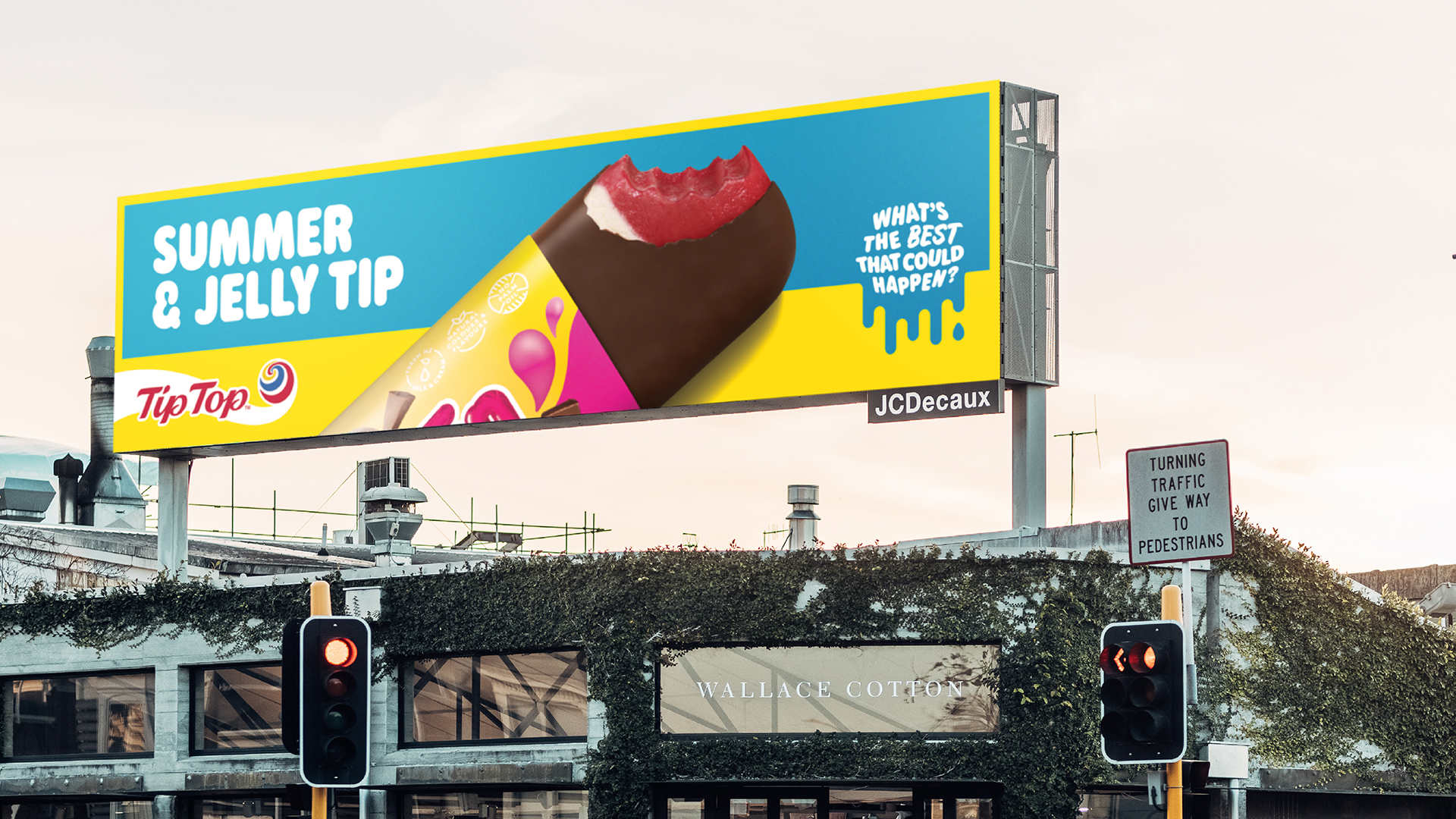 Tip Top brand evolution billboard